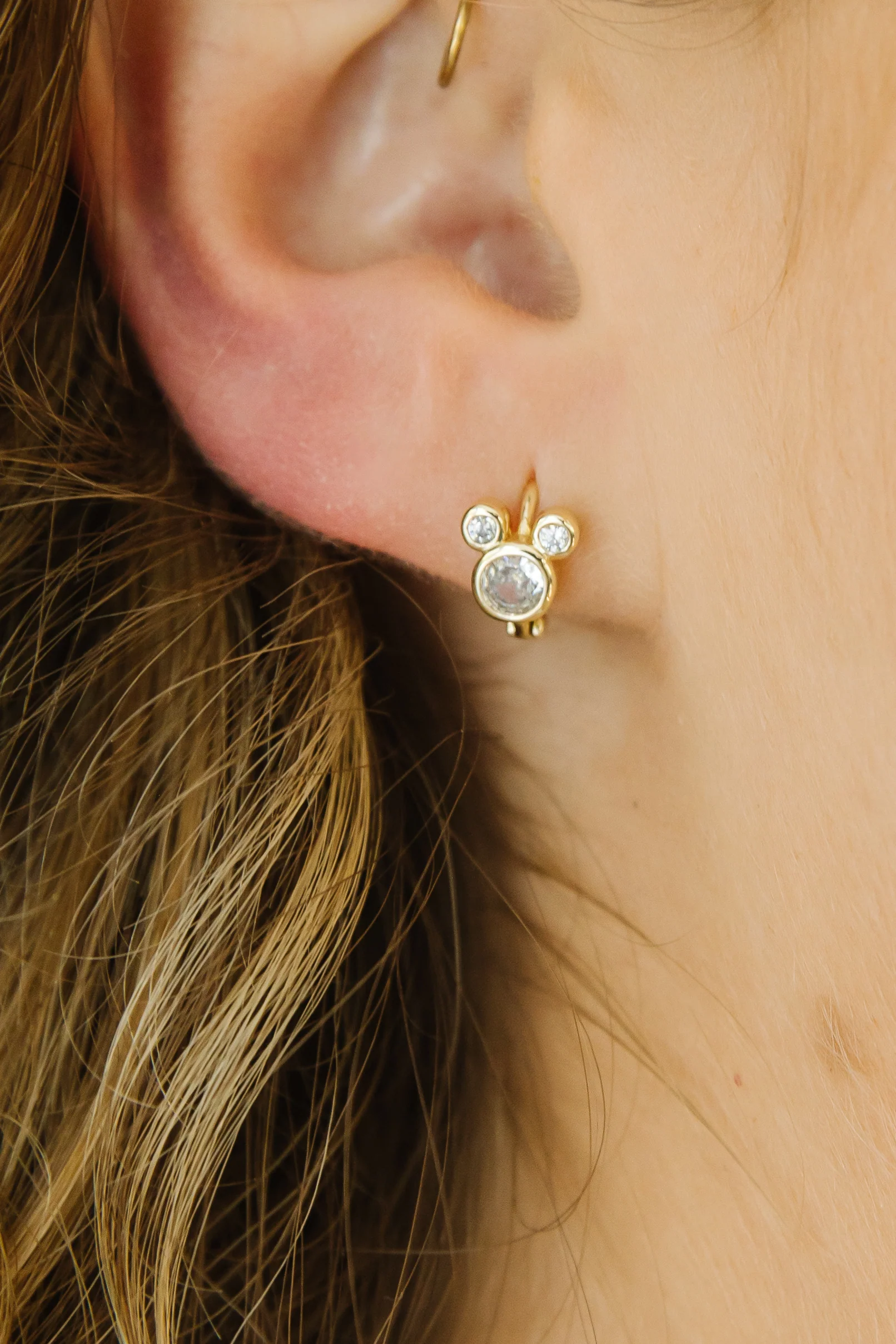 Diamond Mouse Ear Huggies - Image 7