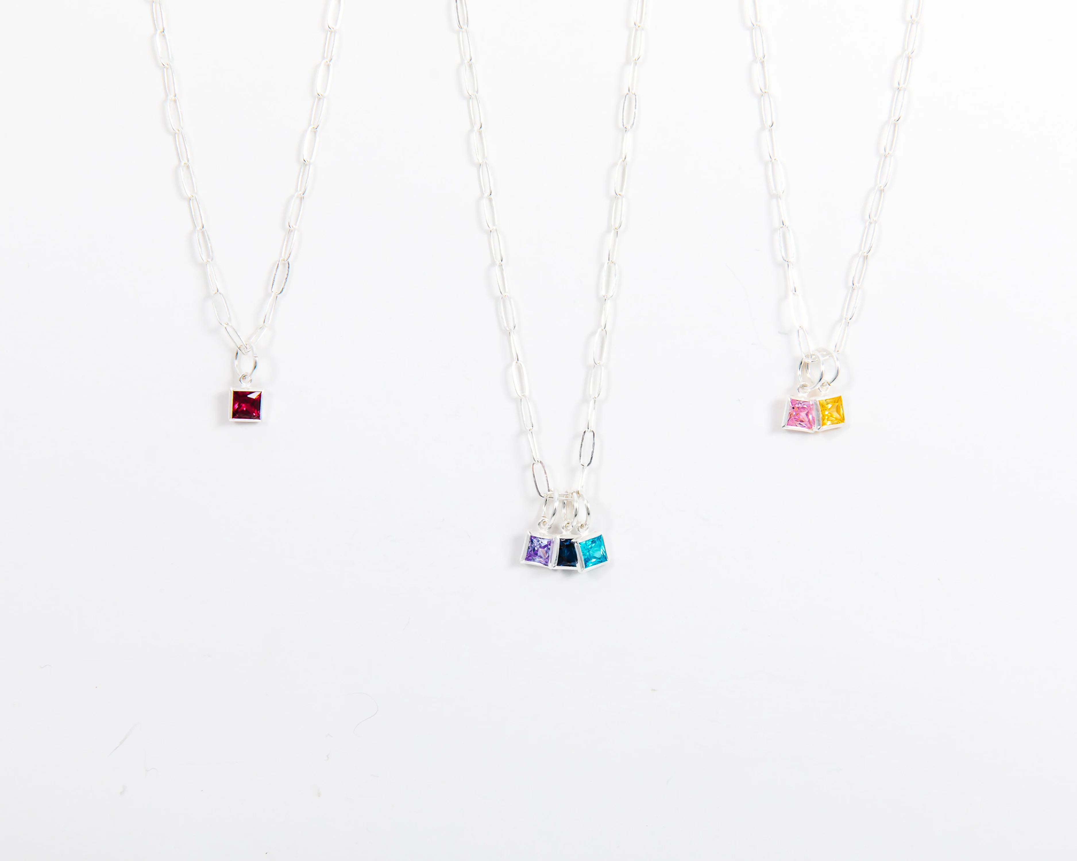 Silver Birthstone Necklace - Image 7